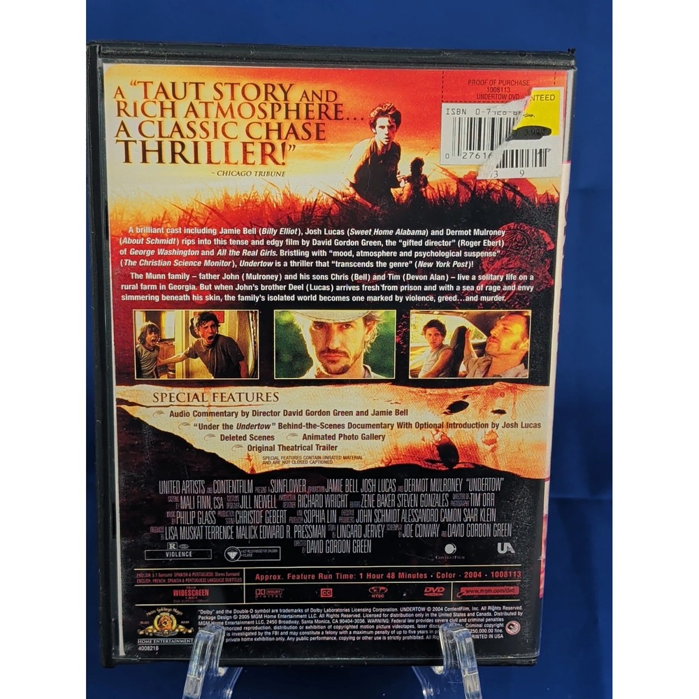 MGM Undertow DVD 2004 Jamie Bell Josh Lucas Dermot Mulroney Thriller‎ - Picture 2 of 3
